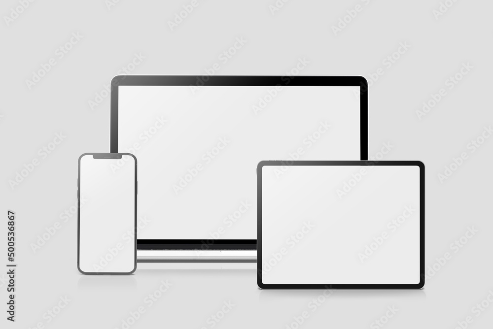 Blank isolated Laptop, phone and Tablet Mockup Blank isolated Laptop, phone and Tablet Mockup