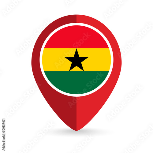 Free Download Map pointer with contry Ghana. Ghana flag. Vector illustration. - GFXLoad