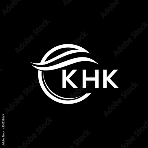 KHK letter logo design on black background. KHK  creative initials letter logo concept. KHK letter design.
 photo
