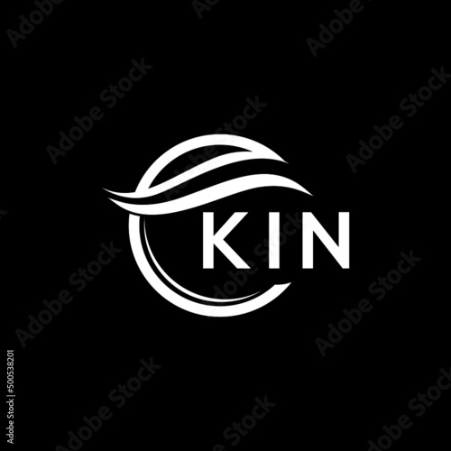 KIN letter logo design on black background. KIN  creative initials letter logo concept. KIN letter design.
