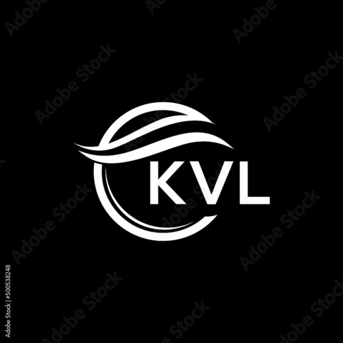 KVL letter logo design on black background. KVL  creative initials letter logo concept. KVL letter design.
 photo