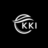 KKI letter logo design on black background. KKI creative initials letter logo concept. KKI letter design. 
