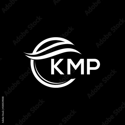 KMP letter logo design on black background. KMP  creative initials letter logo concept. KMP letter design.
 photo