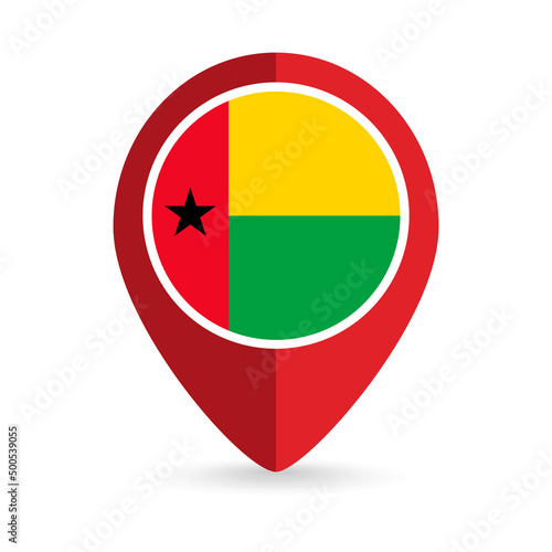 Free Download Map pointer with contry Guinea-Bissau. Guinea-Bissau flag. Vector illustration. - GFXLoad