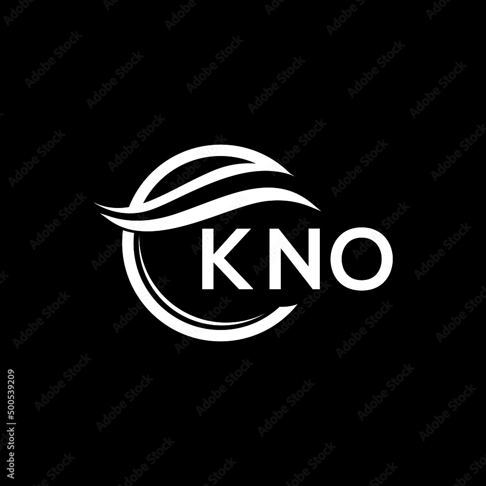 KNO letter logo design on black background. KNO  creative initials letter logo concept. KNO letter design.
 - obrazy, fototapety, plakaty 