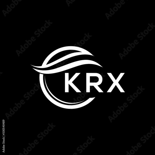 KRX letter logo design on black background. KRX  creative initials letter logo concept. KRX letter design.
 photo