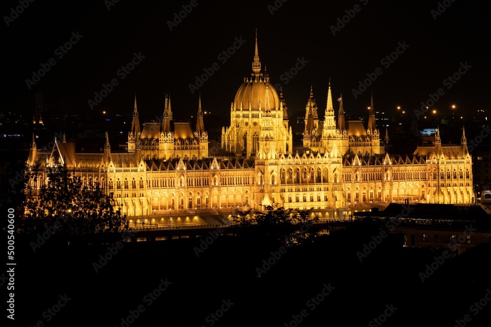 Hungarian parliament building at night