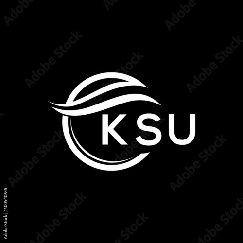 KSU letter logo design on black background. KSU  creative initials letter logo concept. KSU letter design.
 photo