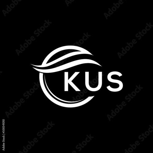 KUS letter logo design on black background. KUS  creative initials letter logo concept. KUS letter design.
