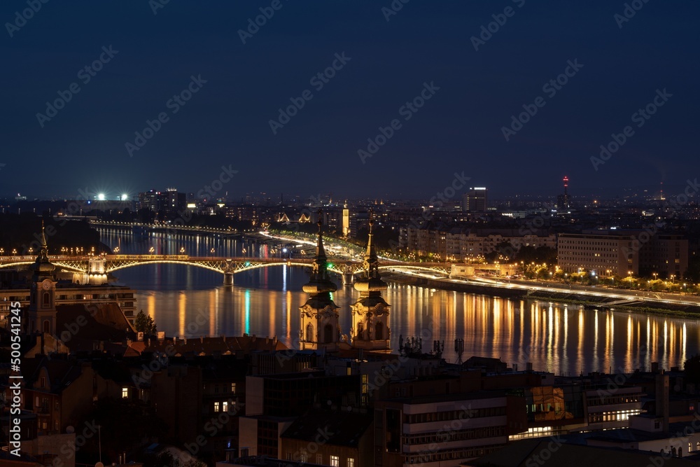 The Danube and Margaret bridge at night