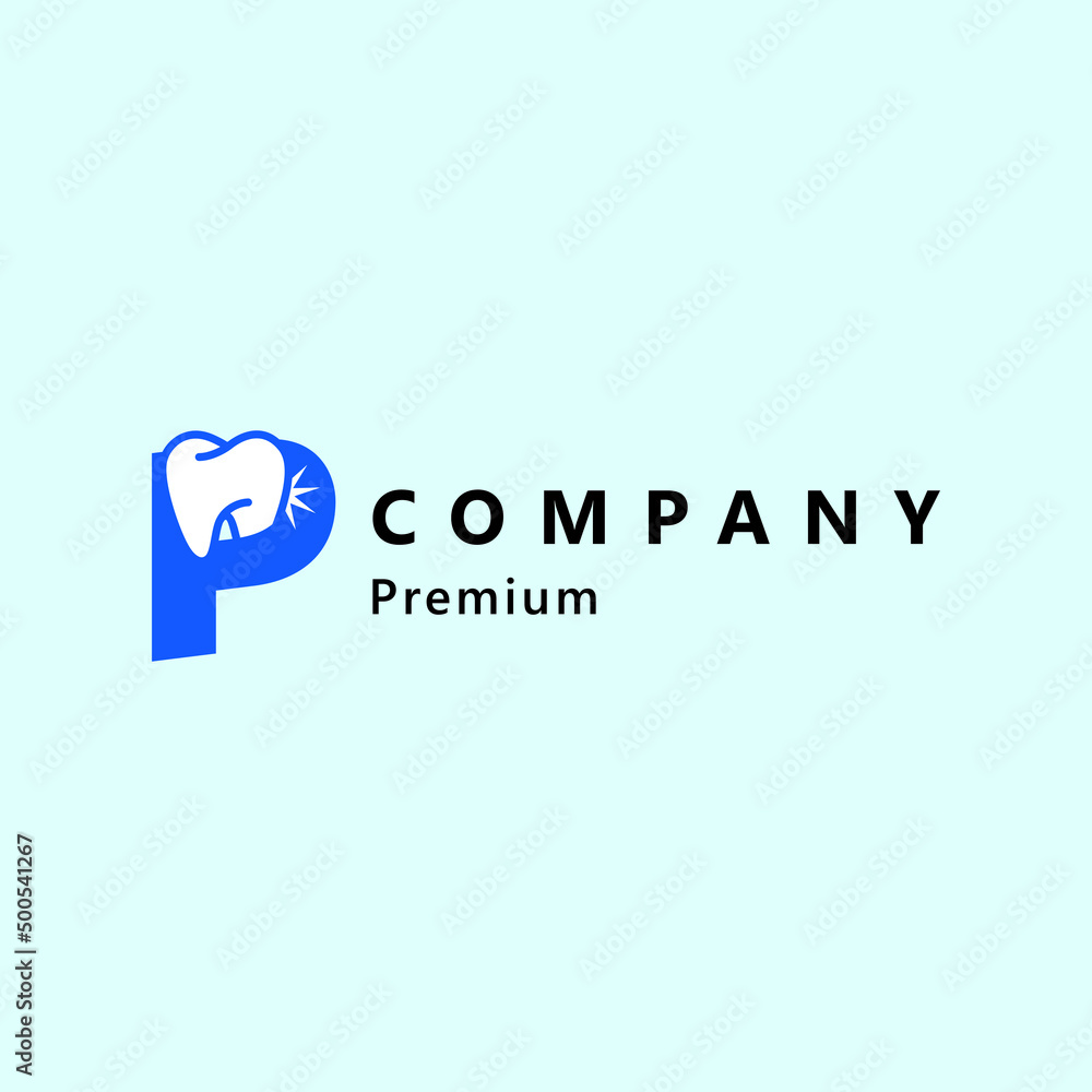 Letter P Dental Logo Design. Editable and unlimited resize.
