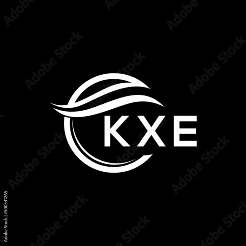 KXE letter logo design on black background. KXE  creative initials letter logo concept. KXE letter design.
 photo