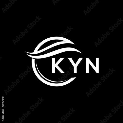 KYN letter logo design on black background. KYN  creative initials letter logo concept. KYN letter design.
 photo