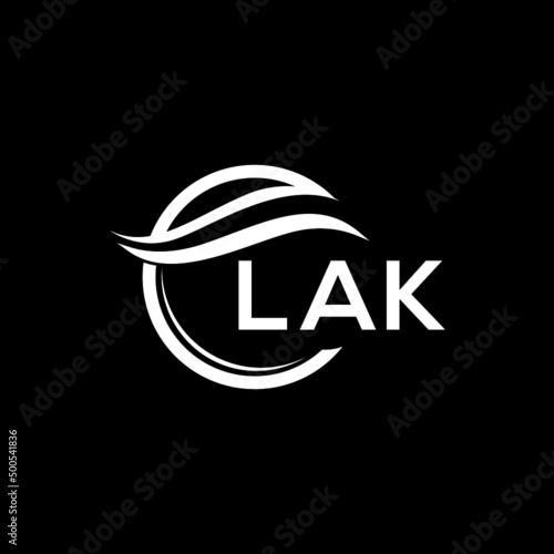 LAK letter logo design on black background. LAK  creative initials letter logo concept. LAK letter design.
