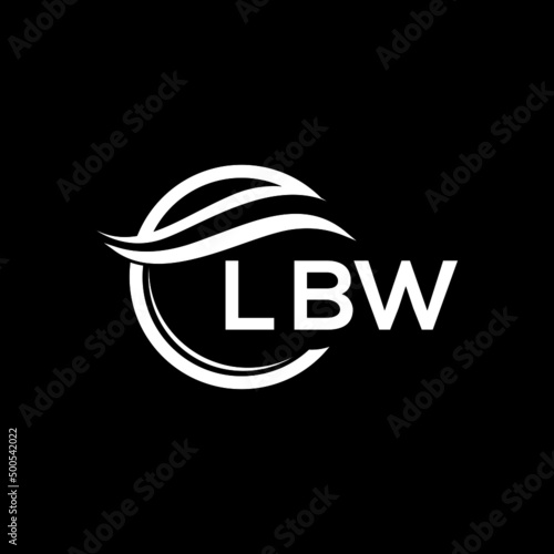 LBW letter logo design on black background. LBW creative initials letter logo concept. LBW letter design.  photo