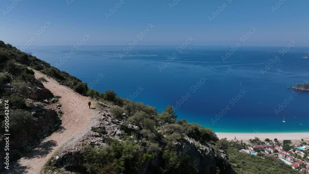 Lycian Way in the Oludeniz Beach Drone Video, Fethiye Mugla Turkey Lycian Way in the Oludeniz Beach Drone Video, Fethiye Mugla Turkey