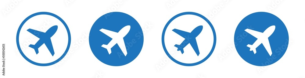 Plane icon set. Airplane icon vector. Flight transport symbol, Vector illustration.