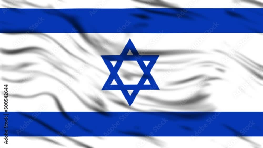 A waving national flag of Israel on fabric texture background. Flag video for design and advertising. 3D-Illustration. 3D-rendering A waving national flag of Israel on fabric texture background. Flag video for design and advertising. 3D-Illustration. 3D-rendering