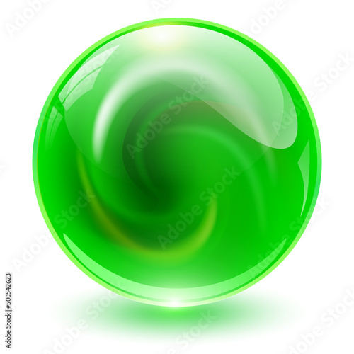 3D crystal, glass sphere wi...