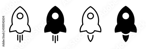 Rocket simple icon set vector illustrationPrint