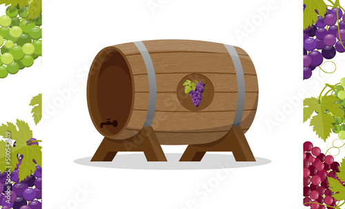 Wood barrels Alcohol barrel, drink container, wooden keg icon Barrel for wine, rum, beer or gunpowder