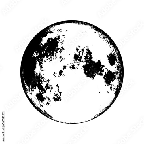 Full moon black and white concept