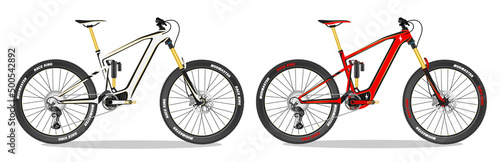 Set Mountain bike concept full suspension