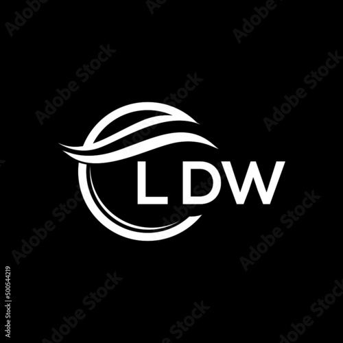 LDW letter logo design on black background. LDW  creative initials letter logo concept. LDW letter design. photo