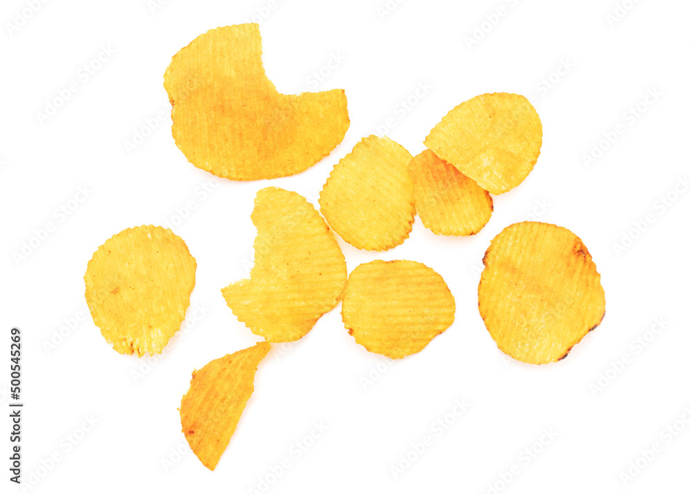 Chips isolated on white background. Chips isolated on white background.