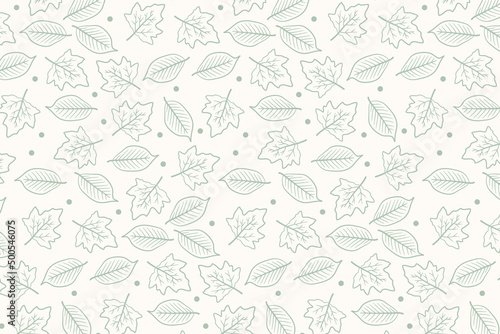 Line art Flower and leaves pattern botanical floral background illustration
