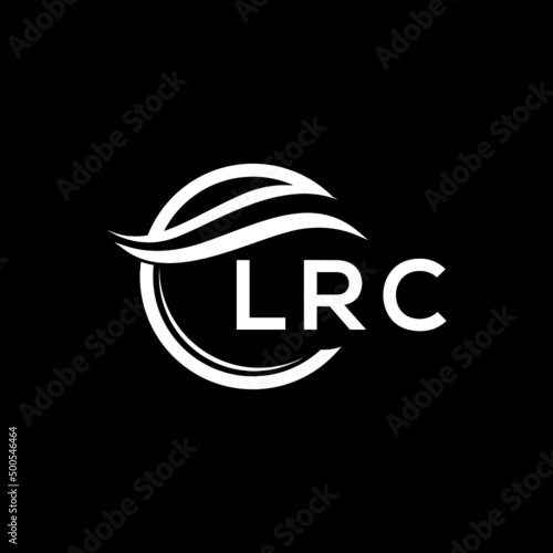 LRC letter logo design on black background. LRC  creative initials letter logo concept. LRC letter design. photo