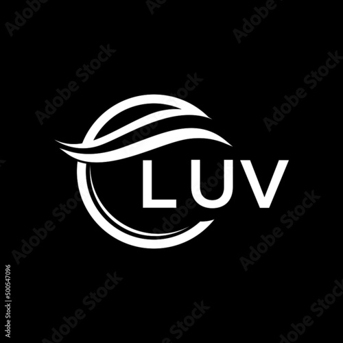 LUV letter logo design on black background. LUV  creative initials letter logo concept. LUV letter design. photo