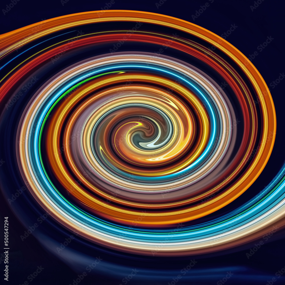 Abstract Rainbow light twirl on the dark background, illustration design Abstract Rainbow light twirl on the dark background, illustration design