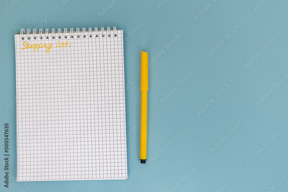 Open notepad with the inscription on the sheet Open notepad with the inscription on the sheet