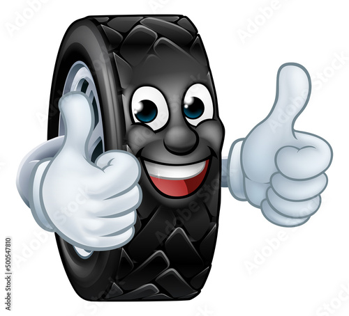 Tyre Cartoon Car Mechanic Service Mascot