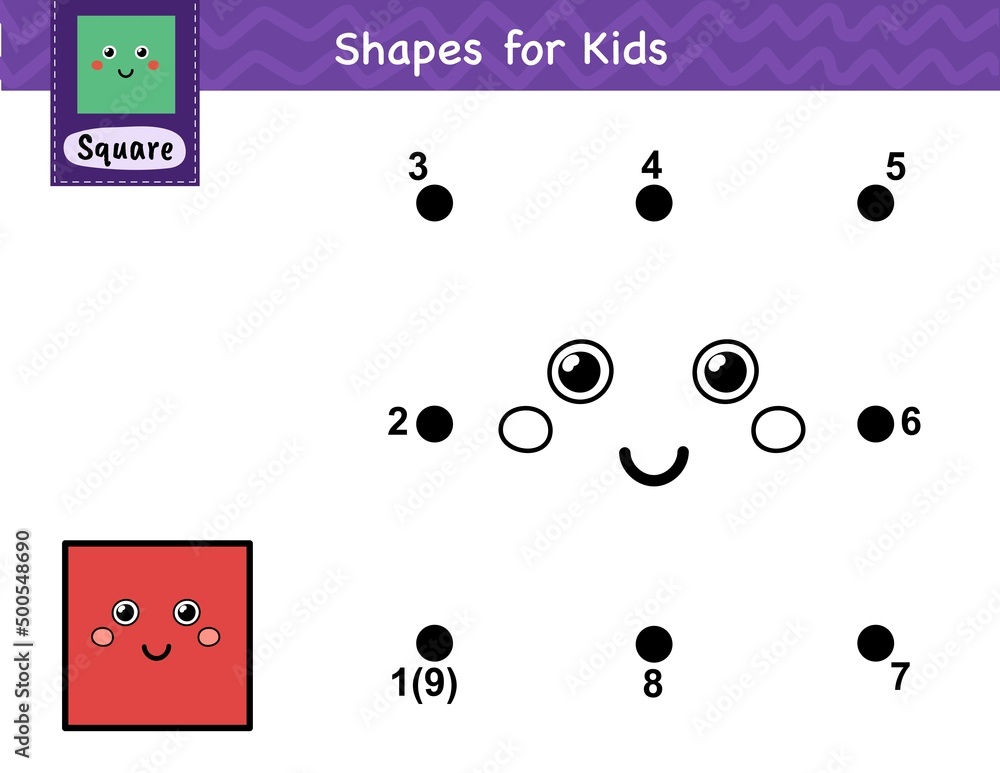 Vetor De Connect The Dots And Draw A Cute Square Dot To Dot Number Vetor De Connect The Dots And Draw A Cute Square Dot To Dot Number