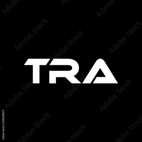 TRA letter logo design with black background in illustrator, vector logo modern alphabet font overlap style. calligraphy designs for logo, Poster, Invitation, etc. photo