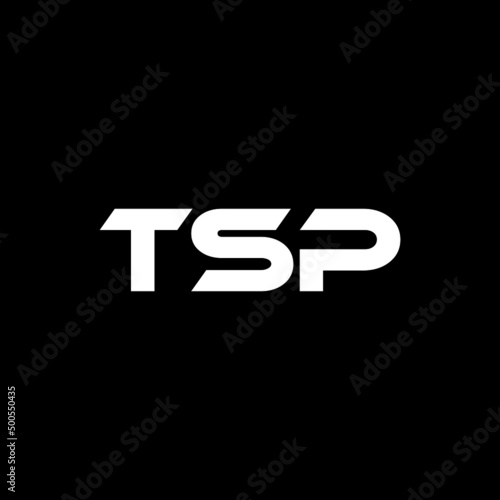 TSP letter logo design with black background in illustrator, vector logo modern alphabet font overlap style. calligraphy designs for logo, Poster, Invitation, etc. photo
