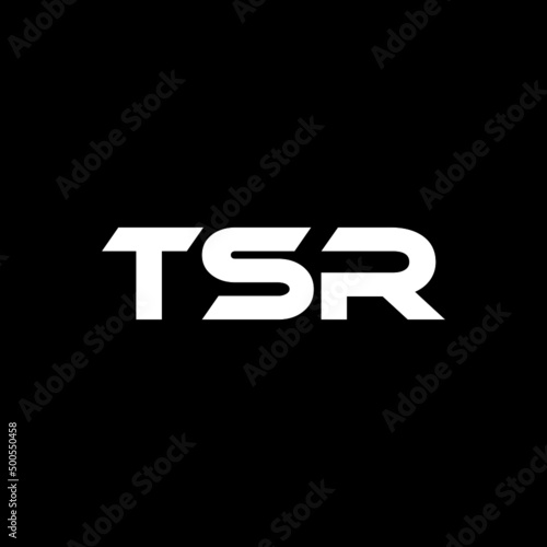 TSR letter logo design with black background in illustrator, vector logo modern alphabet font overlap style. calligraphy designs for logo, Poster, Invitation, etc.