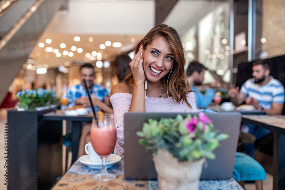 Young woman in cafe