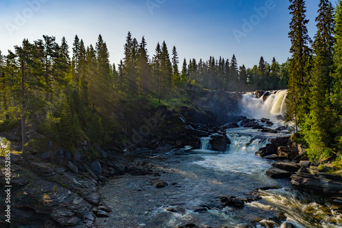 Ristafallet waterfall in the western part of Jamtland is listed as one of the most beautiful waterfalls in Sweden. photo