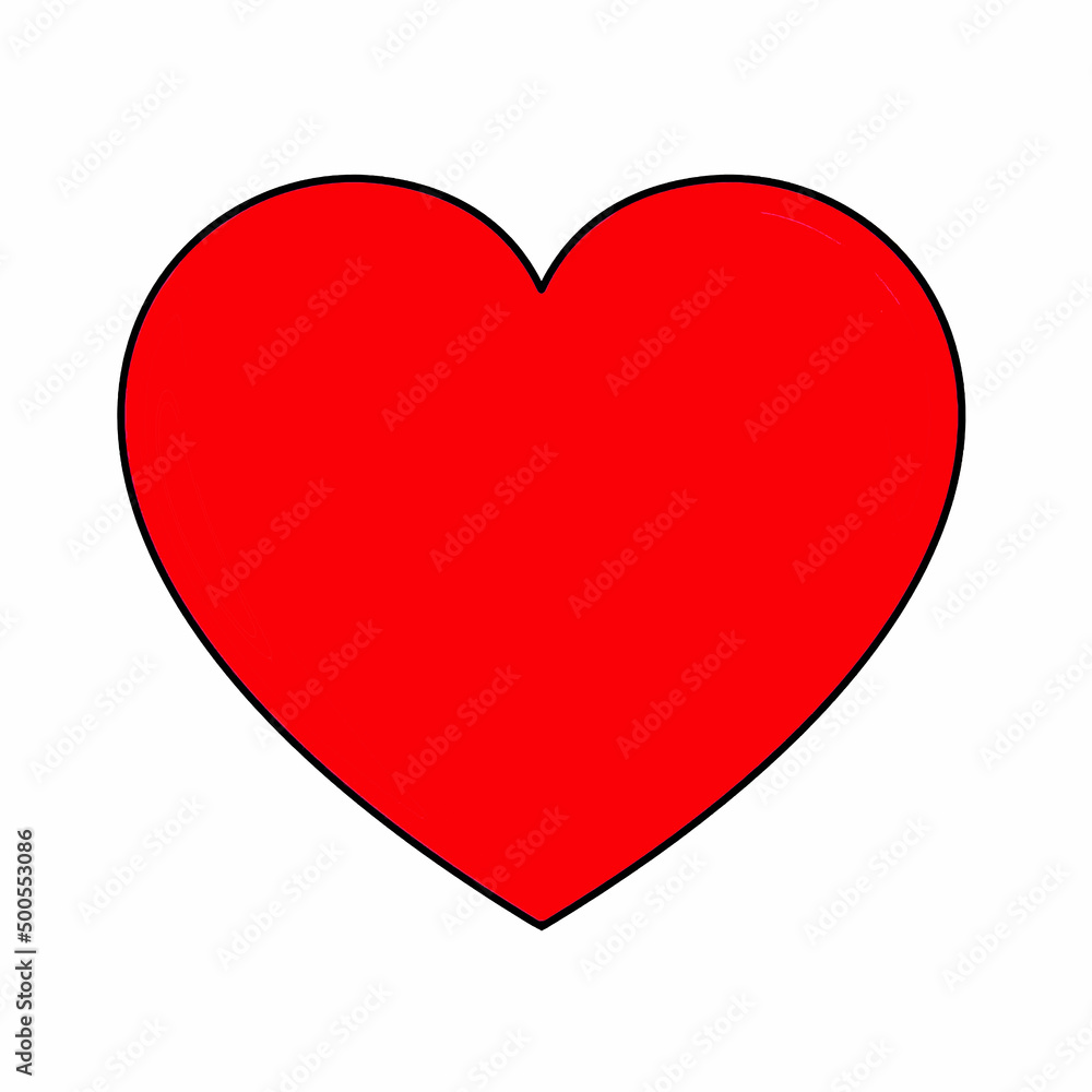red heart on a white background