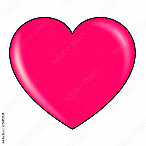 Pink heart on a white background