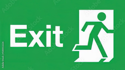 Fire exit in factory. Thailand