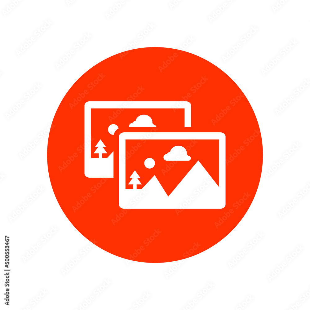 Product, gallery icon. Orange vector sketch. Product, gallery icon. Orange vector sketch.