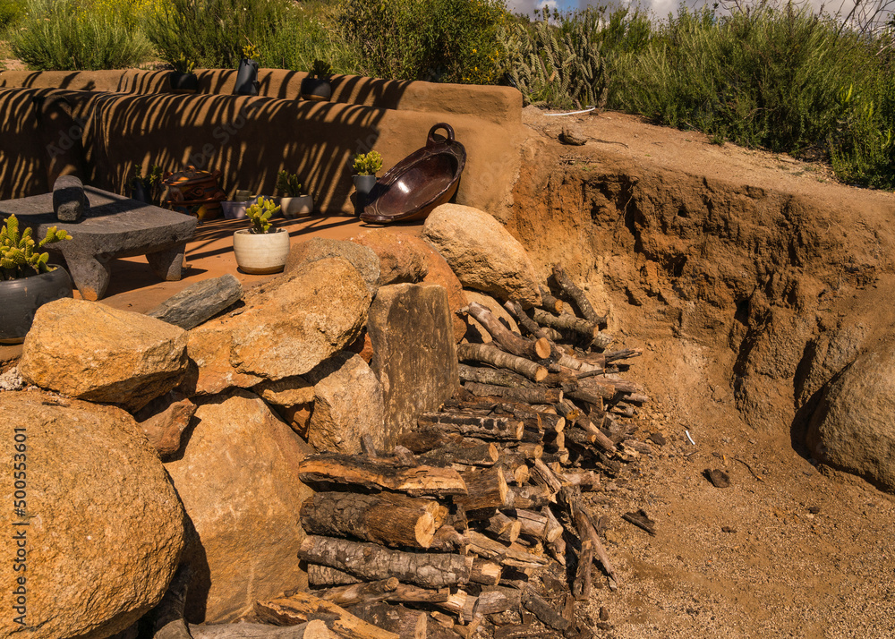 wood for wood fire and mexican stone mortar. wood for wood fire and mexican stone mortar.