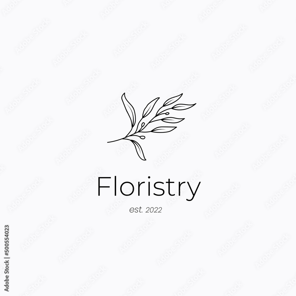 hand drawn floral logo template hand drawn floral logo template