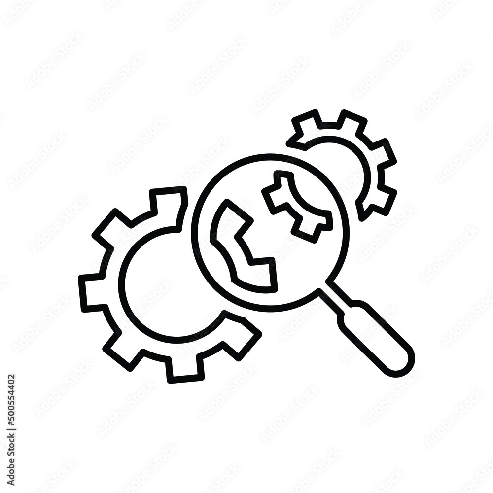 Settings, zoom, configuration line icon. Outline vector. Settings, zoom, configuration line icon. Outline vector.