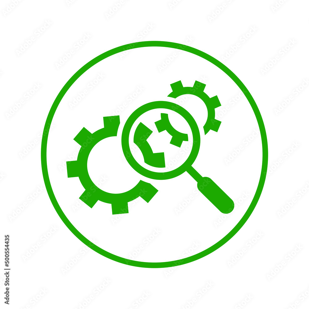 Settings, zoom, configuration icon. Green vector sketch. Settings, zoom, configuration icon. Green vector sketch.