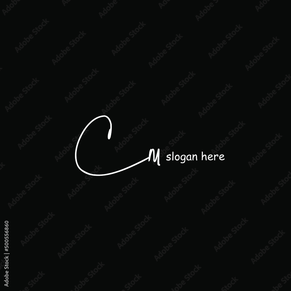 Obraz premium Initial Letter Cm Logo - Handwritten Signature Logo